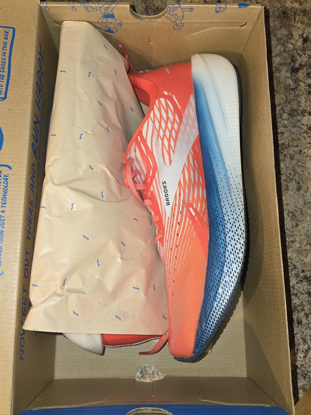Brooks Performance Running Shoe - Bright Coral/Blue Gradient